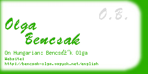 olga bencsak business card